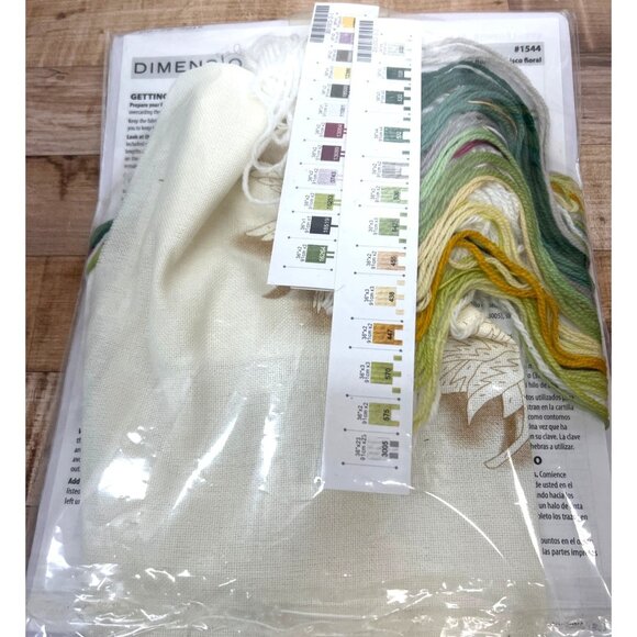 Stamped Dimensions Hibiscus Floral Cross Stitch Kit By Lena Liu 16"x16" - Picture 3 of 3